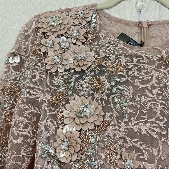 NWT Mac Duggal EMBELLISHED ILLUSION LONG SLEEVE A LINE GOWN Sz 4 Wedding Prom - Picture 7 of 16